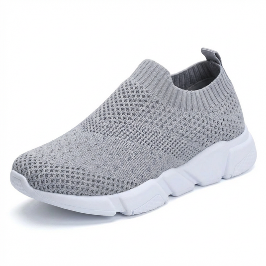 Women's Pink Knitted Mesh Slip-On Sneakers — Lightweight Breathable Sock Shoes Rubber Sole Laceless Comfortable Walking Casual 2026