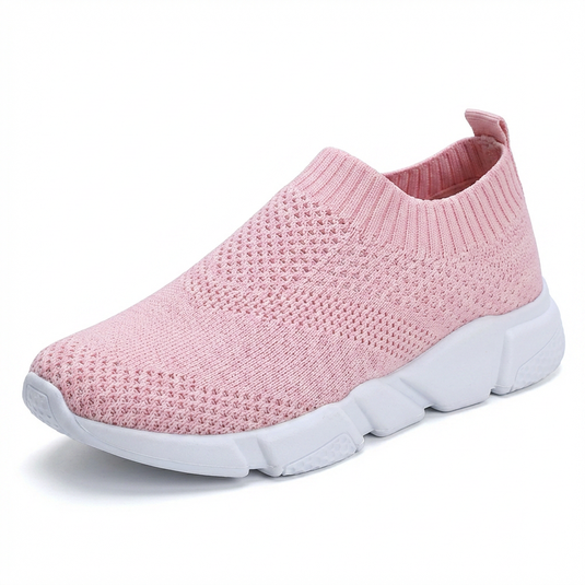 Baskets Slip-On Femme Rose Maille Tricotée — Chaussures Chaussettes Légères Respirant Semelle Caoutchouc Sans Lacets Marche Confort Casual 2026