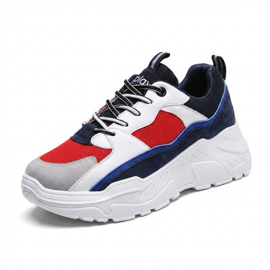 Baskets Chunky Plateforme Femme — Dad Shoes Noir Blanc Rose — Grosse Semelle Mesh Respirant 2026