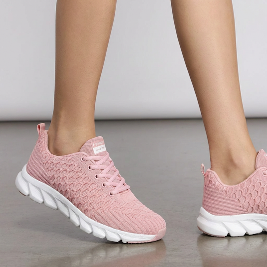 Baskets Running Légères Femme Mesh Respirant — Chaussures Marche Rose Semelle Coussin Confort Lacets Sport Sneakers Printemps Été 2026