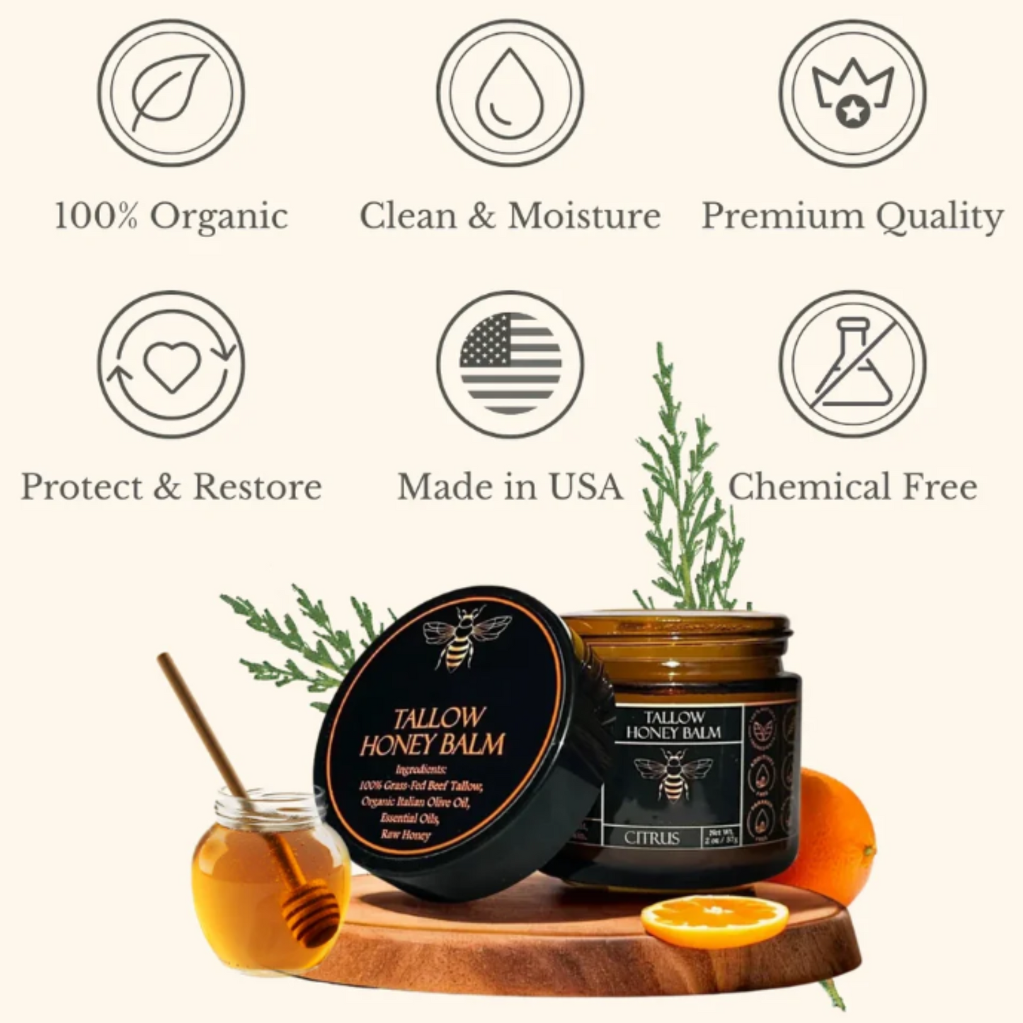 Tallow Honey Facial Balm
