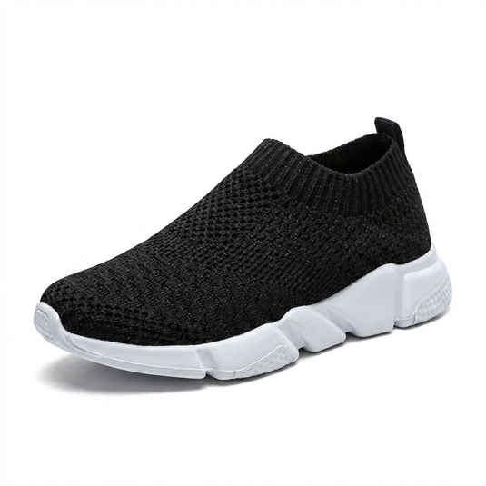 Baskets Slip-On Femme Rose Maille Tricotée — Chaussures Chaussettes Légères Respirant Semelle Caoutchouc Sans Lacets Marche Confort Casual 2026