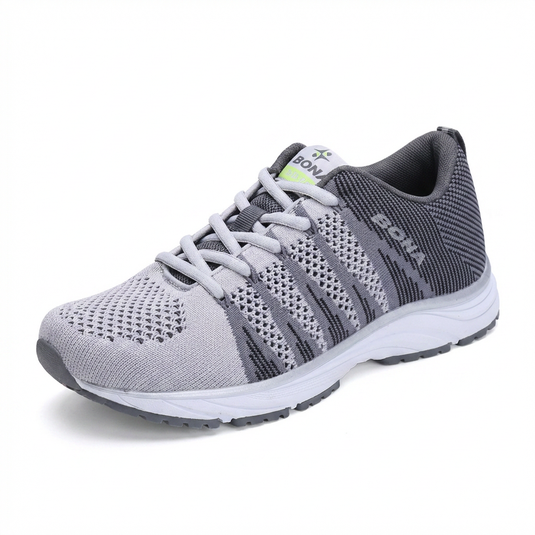 Chaussures de course légères femme Gris Flyknit — Baskets en maille respirante à lacets pour le sport, la marche, le jogging, la salle de sport, confortables pour l'été 2026